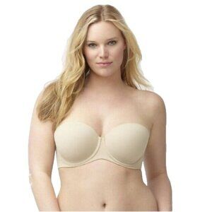 Lane Bryant Cacique Bra Multi Way Strapless Lightweight 40H Cafe  w/ Straps